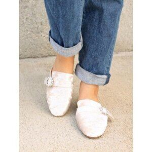 Nature Breeze Slip On Faux Velvet Mules